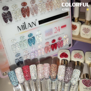 【พร้อมส่ง】MILAN C19 สีเจลแฟลช 24สี (milan)สีเจลทาเล็บ สี แถม ชาร์ทสี ยาทาเล็บเจล  ชุดสี 24สี + ฟรีชาร์ทสี
