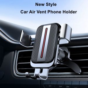 New Upgraded Car Air Vent Phone HolderGravity Automatic Lock Car Phone Holder Aluminum Alloy Vertical Rotation Car Mount