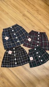 Rok Pendek Anak Perempuan Katun Mini Button Skrit Motif Kotak-Kotak Usia 3-13 Tahun Nomenakids 4418