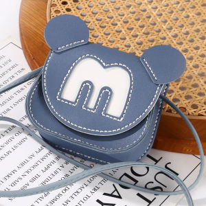 Handcrafted Mickey Mouse round Bag Material Kit Womens Single Shoulder Crossbody Bag Casual Soft PU Leather Zipper Closure