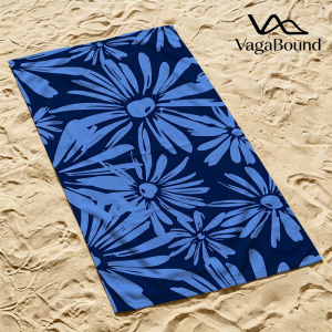 BILIBILI | Indigo Daisies Luxury Beach Towels Crafted from Combed Cotton Plush and Absorbent Beach Towel or Pool Towels