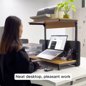 Office Computer Desk Multi-purpose Storage Rack Convenient Height Stand Bracket Design Holds Printer and Daily Miscellaneous Good
