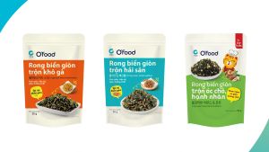 Rong biển giòn trộn khô gà hải sản trộn gia vị  hạt óc chó hạnh nhân OFood 40g