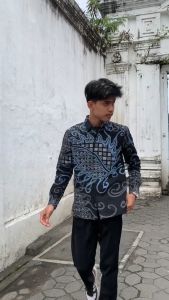 BATIK PUTRA JAWA Motif Naryama Kemeja Batik Pria Slimfit Premium Bahan Katun Lapis Furing