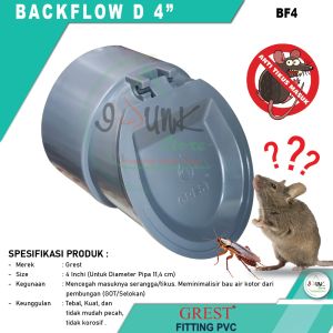 BACKFLOW VALVE D 4 INCH PVC - GREST