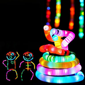 Mainan Viral CEV Light Up Pop Tubes Mainan Lampu Stick Pipa Selang Fidget Toy Tabung Pop Flash LED