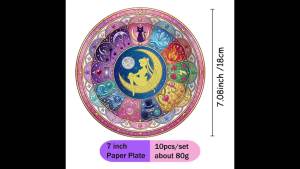Colorful Sailor Moon Themed Paper Plate Cup Straws Cartoon with Family Gathering for Birthday Party Arrangement Gifts Set
