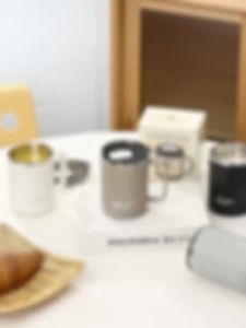 WORTHBUY | Ly Giữ Nhiệt Bằng Thép Không Gỉ Có Nắp Và Tay Cầm Dùng Cho Du Lịch Và Văn Phòng Cốc Trà Bằng Kim Loại
