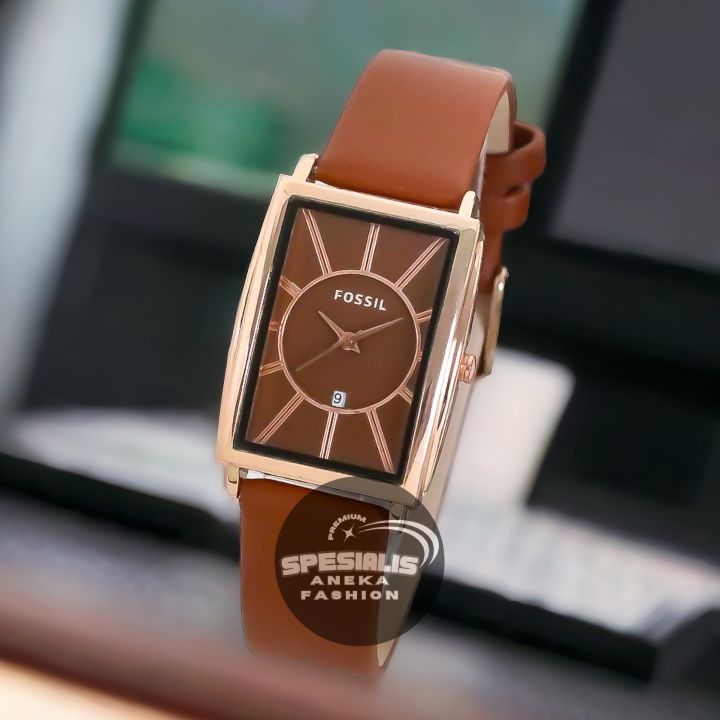 Jam Tangan Wanita Fossil Strap Kulit Model Alexandre Christie