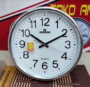jam dinding 38cm mirado 9808melody tiap jam free baterai 3biji