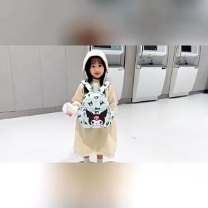 Cartoon Print Design Large Capacity Fashionable Backpack Cute Children's Backpack Lightweight Adjustable Shoulder Strap Durable Pink Purple Nylon Backpack Zipper Kindergarten Backpack Gift