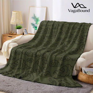 olive chinese cloud Flannel Blanket Warm Soft Halloween Christmas Decorative Couch Warm Cozy All-Season Gift