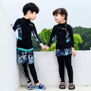 Childrens Swimming Suit Separate Toile for Girls And Boys Long Sleeve Long Pants Diving Suit Sunscreen And Warmth Retention