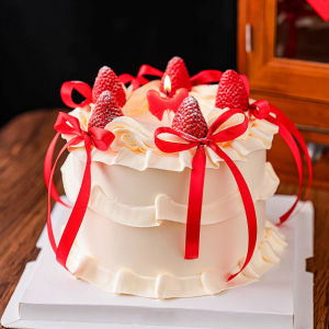 Ballet Style New Year Cake Decoration Simple Butterfly Knot Ribbon Candle New Year Countdown Celebration Costume Plug-In