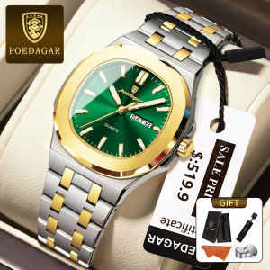 POEDAGAR Chính Hãng Đồng hồ nữ dây đeo bằng thép không gỉ lịch dạ quang 100% không thấm nước 792