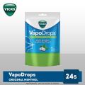 VICKS VapoDrops Lozenges Original Menthol (Clears The Nose & Soothes The Throat) 24s. 