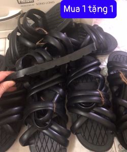 Dép nam cao sudép lốp râu 5 quai thời cụ hồ.thiết kế khứa mặt trống trơn trượt