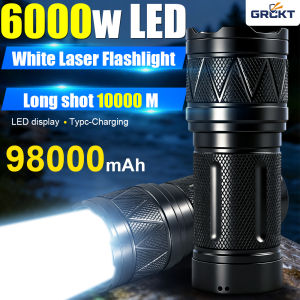 6000W LED Ultra Powerful Flashlight Long Range 10000M USB Rechargeable Tactical Torch Outdoor Fishing Hand Lamps Camping Lantern