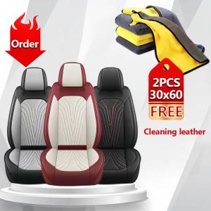 5-Seat Universal Leather Car Seat Cover 360° Fully Wrapped Seat Cover Waterproof Wear-Resistant and Breathable Car Protective Cover