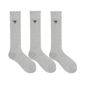 Gray Mid-Calf Socks with Vertical Stripes Manga Legs MIU Style Half-length Ballet Style Butterfly Knot Spring Summer Socks