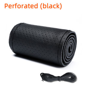 Yitong 1PC Non Slip Breathable Synthetic Leather Car Steering Wheel Cover DIY Manual Stitch Protective Cover Car Interior Parts