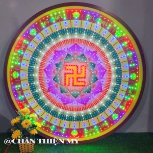 Hào Quang Led 32 Chương Trình Chữ Vạn Đèn Trang Trí Bàn Thờ Cho Tượng Phật HQ-32CT-02