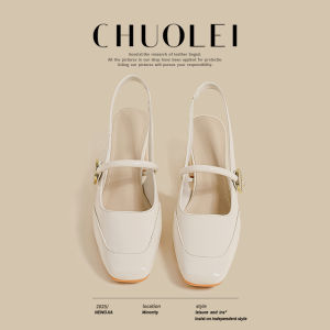 CHUOLEI | Versatile New Spring French Style Low-cut Chunky Heel Red High Heels