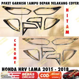Paket Garnish Lampu Depan Belakang Honda HRV HR-V Lama 2015 2017 2018 Hitam Chrome