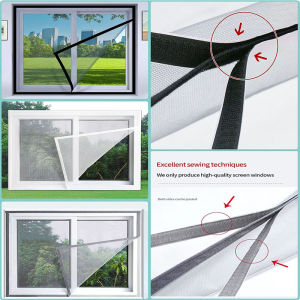 Summer home simple black gray white mosquito net mesh multiple sizes window screen 2cm self-adhesive tape curtain mesh