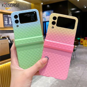 KISSCASE For Galaxy Z Flip 4 Z Flip3 Macaron Candy Rainbow Gradient Hard PC Case Ins Hot Selling Girls Phone Case Drop-resistant Shockproof Protective Case For Samsung Galaxy Z Flip 4 Z Flip3 5G