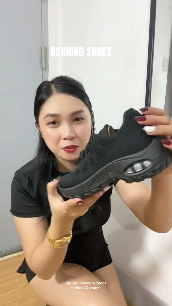 Breathable Summer Cozy Athletic Shoes For Women Ventilated Vamp Comfortable Cushioning Heel Trainers Running Shoes Sports Shoes Gift For Mother Shoes For Mom Rubber Shoes Women Black Shoes Women Sneakers Footwear 35