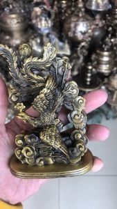 Tượng Phượng Hoàng Bằng Đồng Thau Kích Thước 10x7x15cm Để Bàn Đẹp
