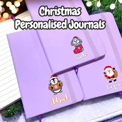 Christmas Personalised Journal Diary A5 A6 Notebook with Customization Gift for Exchange