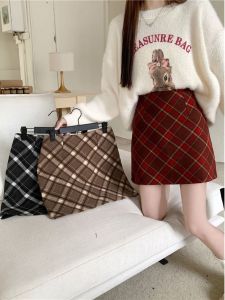 French Style Plaid Mini Skirt Womens Slim Fit High Waist Body Shaping Spring New Arrival Commute Regular Season Short Skirt