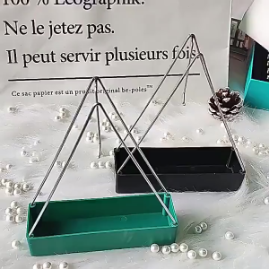 Anti-Mosquito Coil Holder with Tray Creative Wrought Iron Triangular Shape Mosquito Repellent Incense Rack