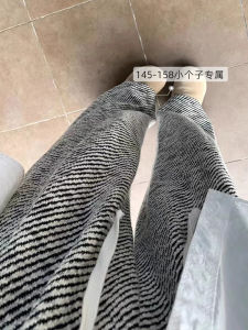 กางเกงขายาวทรงตรงผ้าขนแกะผสมฤดูใบไม้ร่วง/ฤดูหนาวสำหรับผู้หญิง กางเกงขายาวทรงหลวมเอวสูง ทรงสลิมฟิต กางเกงขายาวทรงหลวม ทรงหลวม