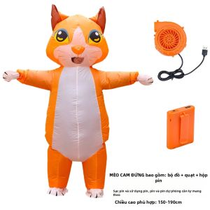 Trang Phục Hóa Trang Hình Mèo Mềm Mại Bơm Hơi Dành Cho Người Lớn Nam Nữ Đều Dùng Được Chất Liệu Polyester Vui Nhộn Dành Cho Các Buổi Tụ Họp Hoạt Động Nhóm Sân Khấu.