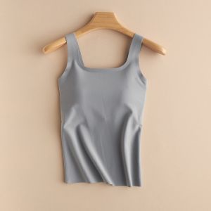 miiow | MiiOW Cat Woman Seamless Ice Silk Womens Camisole Tank Top With Chest Pad Breathable Thin Summer Sleeveless Underwear