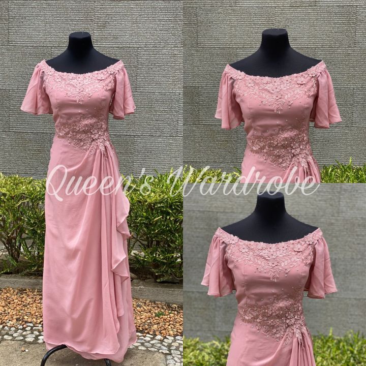 Old rose gown for principal sponsors best sale