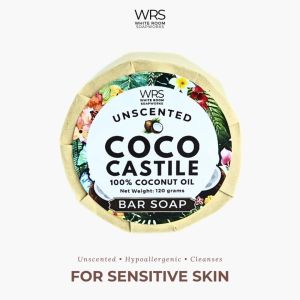 WRS Coco Castile Coconut Soap Bar Face and Body Soap for Sensitive Skin Unscented