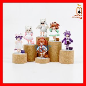 แท่นกลม ขนาดเส้นผ่านศูนย์กลาง 3.5 นิ้ว ลายไม้ก๊อก สูงตามลำดับ แท่นโชว์แสดงสินค้า โมเดล ของเล่น