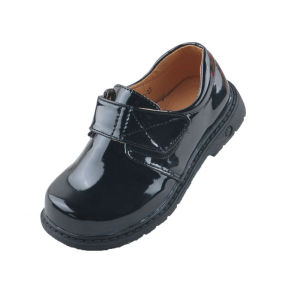 Boys Black Leather Shoes Soft Bottom Performance Shoes Student British Style Childrens Suit Dress Patent Leather Pointed Toe Shoes