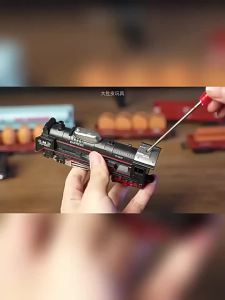 Bộ Đồ Chơi Tàu Hơi Nước Điện Tử Cổ Điển Dành Cho Trẻ Em Lắp Ráp Đường Ray Tự Chế Với Đèn Âm Thanh Khói Mô Phỏng Quà Tặng