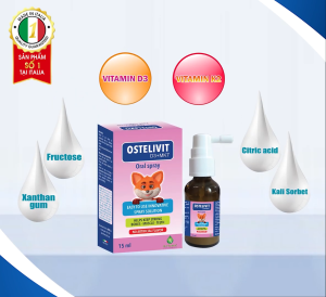 Ostelivit D3 MK7 bổ sung vitamin D3K2 xịt giúp bé phát triển chiều cao | Nhập khẩu chính hãng Italy
