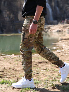 Archontactical Mens Camouflage Cargo Pants Waterproof Outdoor Workwear Trousers Spring Autumn Seasonal Slim Fit Long Trousers