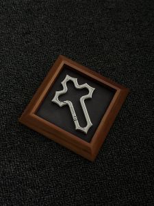 Metal Cross Keychain Pendant Hollow out Original Texture Fashion Accessory Vibe Style Bag Hanging Ornament