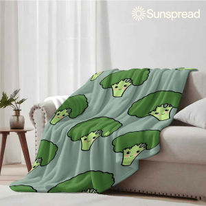 Beast Kingdom | cute broccoli character Soft Warm Flannel Blanket Lightweight Cozy Christmas Halloween Home Decor Room