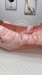 Bộ ga gối 3 món phi lụa bo chun Set ga gối phi lụa chất vải thoáng mát họa tiết đơn sắc trang nhã