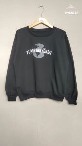 PLANETARY ORBIT Sweater Crewneck Wanita Oversize Bahan Fleece
