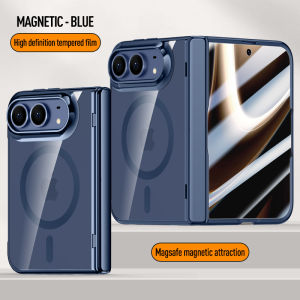 szhaiyu | For iPhone 18 iPhone Duo Plating Magnetic Transparent Case For Magsafe With Hinge With Lens Protection Shockproof Cover Funda